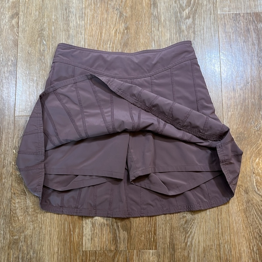 Athleta Skort Women's 2 Purple Brown Pocket Drawstring Athletic Performance - Picture 5 of 16